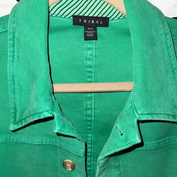 Tribal Women’s Long Sleeve Button Front Jacket with Horn Buttons - Picture 4 of 5